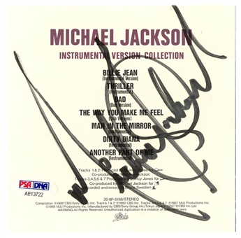Michael Jackson Signed CD Booklet From Instrumental Version Collection (PSA)